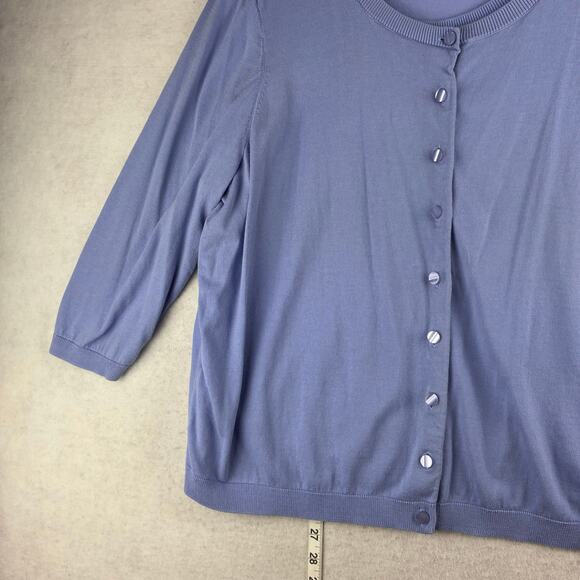 Talbots 2Pc Button Up Sweater Tank Set Women’s 3XP Periwinkle Blue 3/4 Slv READ - Picture 6 of 16